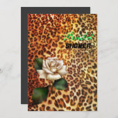 Bleibe Wildtierleoparden Einladung (Vorne/Hinten)