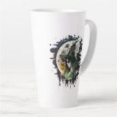 Bleibe Witchy | Hexe und Vollmond Halloween Milchtasse (Rechte Ecke)