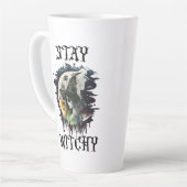 Bleibe Witchy | Hexe und Vollmond Halloween Milchtasse (Linke Ecke)