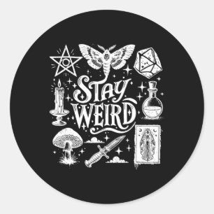 Bleibe Witchy Vibes Witch Spooky Season Happy Runder Aufkleber