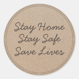 Bleibe Zuhause Bleibe Gerettet Leben Runder Aufkleber