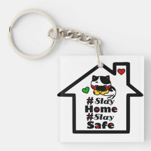 🏠 😷#Bleibe Zuhause Bleibe Motivierend Covid Zita Schlüsselanhänger