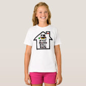 🏠 😷#Bleibe Zuhause Bleibe Safe Covid19 Quote Gir T-Shirt (Vorne ganz)