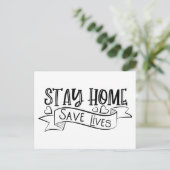 Bleibe Zuhause | Gerettet Leben Postkarte (Stehend Vorderseite)