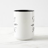 Bleibe Zuhause| Handgezogener Schriftart Tasse (Zentrum)
