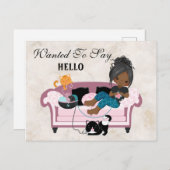 Bleibe Zuhause-Knittern Postkarte (Vorne/Hinten)