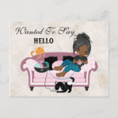 Bleibe Zuhause-Knittern Postkarte (Vorderseite)