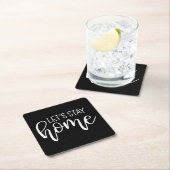 Bleibe Zuhause Rechteckiger Pappuntersetzer (Vor Ort)