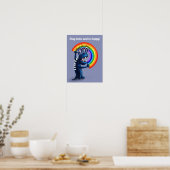 Bleibe Zuhause und sei glücklich, Monster Rainbow Poster (Küche)