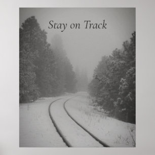 Bleibe zum Foto "Track Winter Woods Railroad" Poster