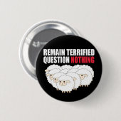 Bleiben erschreckte Fragen nichts Schaf Button (Vorne & Hinten)