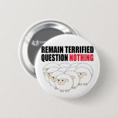 Bleiben erschreckte Fragen nichts Schaf Button (Vorne & Hinten)