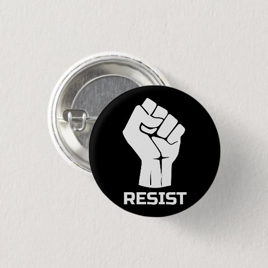 Bleiben mit Faust - in weiß Button (Vorne & Hinten)