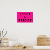 Bleiben Sie am heißen Rosa Poster (Küche)
