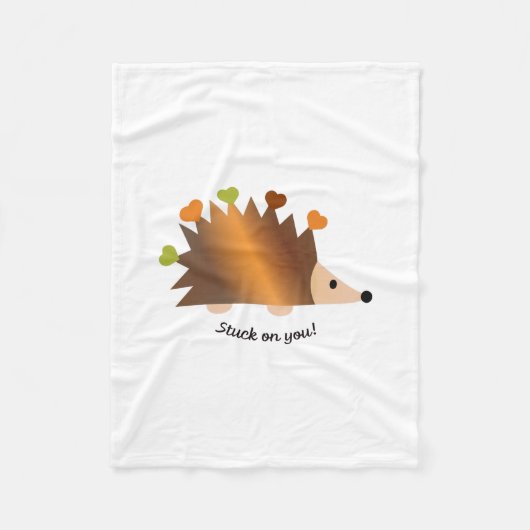 Bleiben Sie auf Igel und Herz Fleecedecke (Vorderseite)