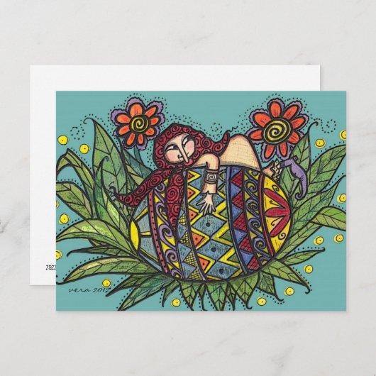 Bleiben Sie auf Ihre Pysanka Ukrainische Volkskuns Postkarte (Vorne/Hinten)