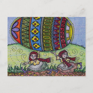 Bleiben Sie auf Ihre Pysanka Ukrainische Volkskuns Postkarte