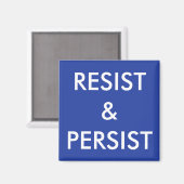 Bleiben Sie auf weißem Text auf blauem Magnet (Vorderseite/Rückseite)