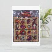 Bleiben Sie bei einem Zauber - Vintages Halloween- Einladung (Stehend Vorderseite)