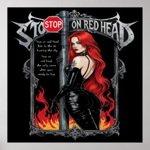 Bleiben Sie bei Red Head Lady in der Nacht Big Cit Poster
