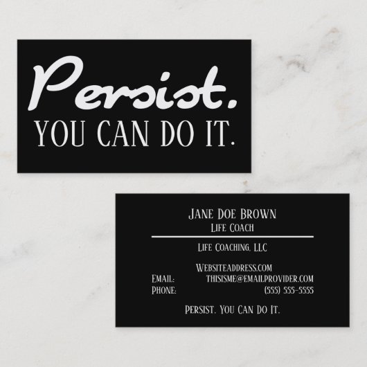Bleiben Sie dabei, dass Sie es mit Life Coach Whit Visitenkarte (Vorne/Hinten)