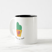 Bleiben Sie dran Zweifarbige Tasse (Vorderseite Links)