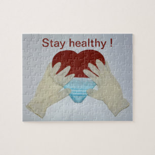 Bleiben Sie mit Maske gesund Puzzle