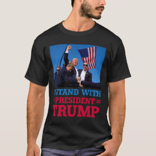Bleiben Sie mit Präsident Trump, nachdem er schock T-Shirt