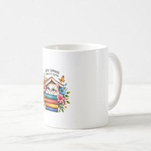 Bleiben Sie neugierig Zurück zur Schule Lese-Desig Kaffeetasse