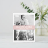 Bleiben Sie pink damals und jetzt Foto Collage Abs Postkarte (Stehend Vorderseite)