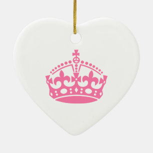Bleiben Sie ruhig rosa Siegkrone Keramik Ornament