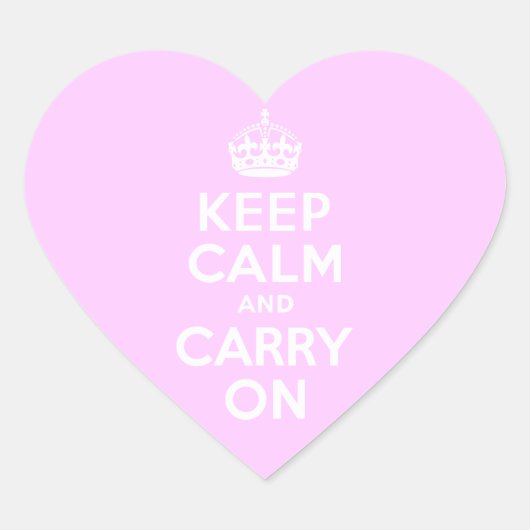 Bleiben Sie ruhig und tragen Sie sich fort Herz-Aufkleber (Vorderseite)