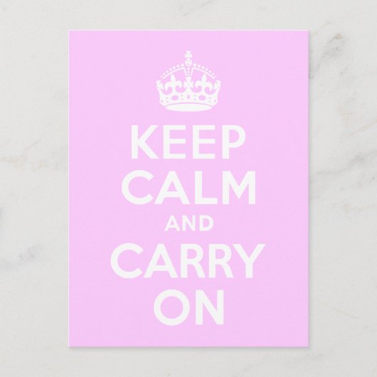 Bleiben Sie ruhig und tragen Sie sich fort Postkarte (Vorderseite)