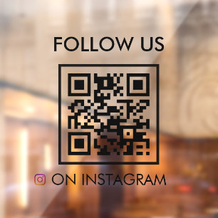 Bleiben Sie verbunden QR-Code-Schild Instagram F Fensteraufkleber