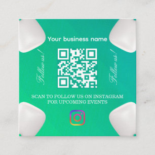 Bleiben Sie Verbunden QR-Code-Schild   Instagram F Quadratische Visitenkarte