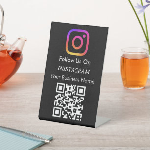 Bleiben Sie Verbunden QR-Code-Schild Instagram F Sockelschild