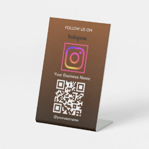 Bleiben Sie Verbunden QR-Code-Schild Instagram F Sockelschild