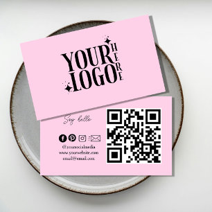 Bleiben Sie verbunden Social Media QR Code Schwarz Visitenkarte