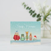 Bleiben Sie warm Postkarte (Stehend Vorderseite)