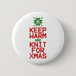 Bleiben Sie warm und stricken Sie für Weihnachten Button