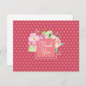 Bleiben Sie zurück dank rosa Punkte und Korallenbl Mitteilungskarte (Vorne/Hinten)