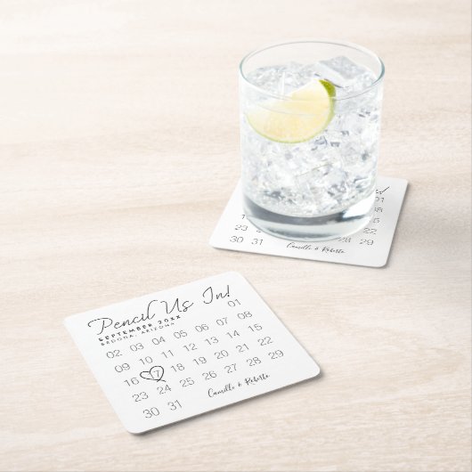 Bleiben wir im minimalen weißen Kalender Rechteckiger Pappuntersetzer (Vor Ort)