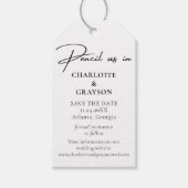 Bleiben wir Save the Date bei Schwarz-weißer Hochz Geschenkanhänger (Vorderseite)