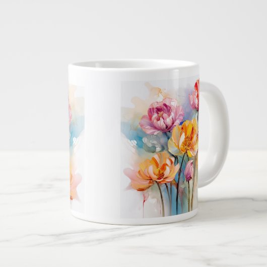 bleibende Blume Jumbo-Tasse (Vorderseite Rechts)