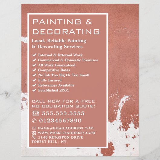 Bleibende Wand, Maler- und Dekoratorwerbung Flyer (Vorne)