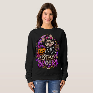 Bleibendes Spuk-Skelett-Frenchie-Sweatshirt Sweatshirt
