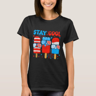 Bleibt Cool Popsicle Jungen Männer 4. Juli Amerika T-Shirt