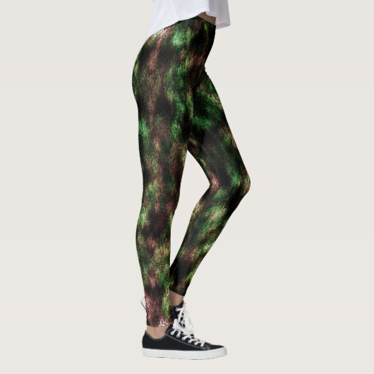 Bleibt grün, dunkelster mit Federn-Effekt. Leggings (Rechts)