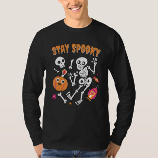 Bleibt gruselig kleine Monster süßes Halloween T-Shirt