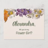 Bleibt mein Blumenmädchen Einladungspostkarte (Vorderseite)